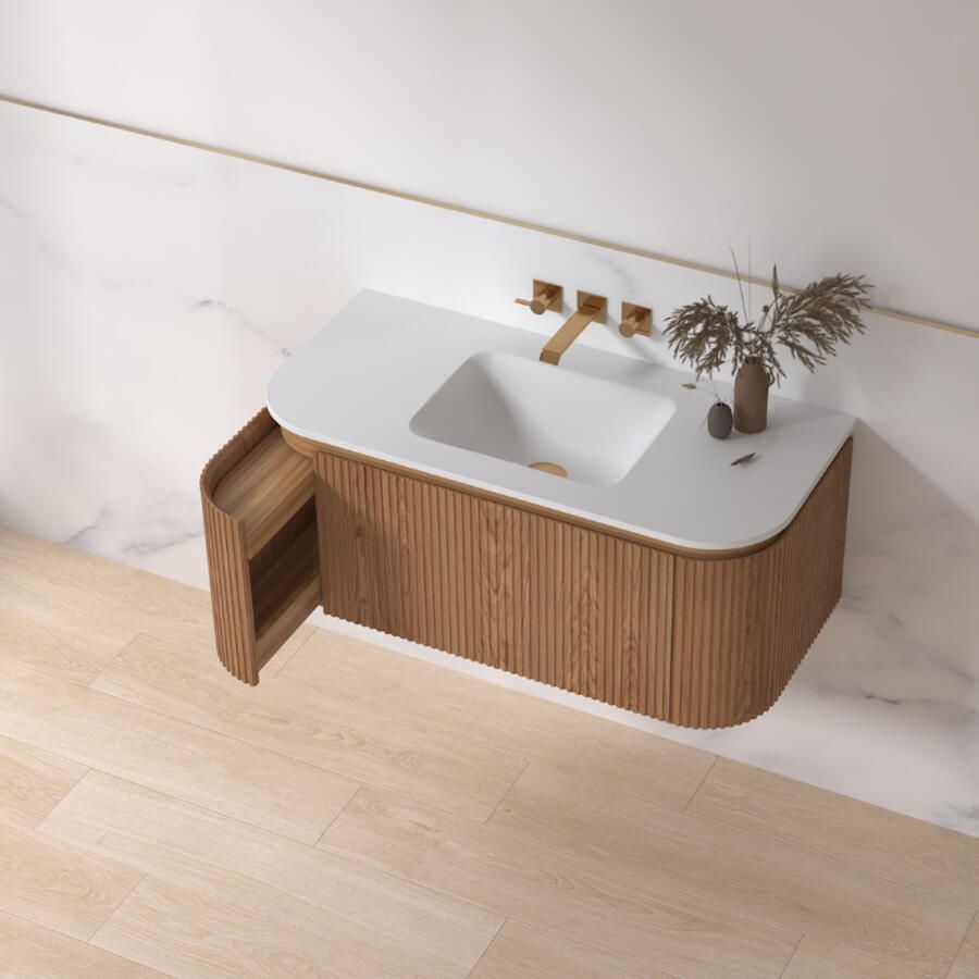 Sanilux Badmeubelset Eleganza 100 cm Keramiek Zonder Kraangat Acacia