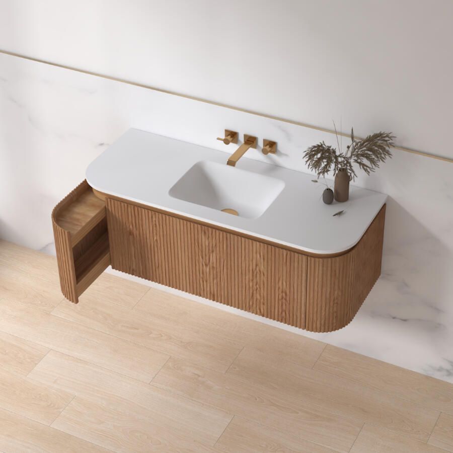 Sanilux Badmeubelset Eleganza 120 cm Keramiek Zonder Kraangat Acacia