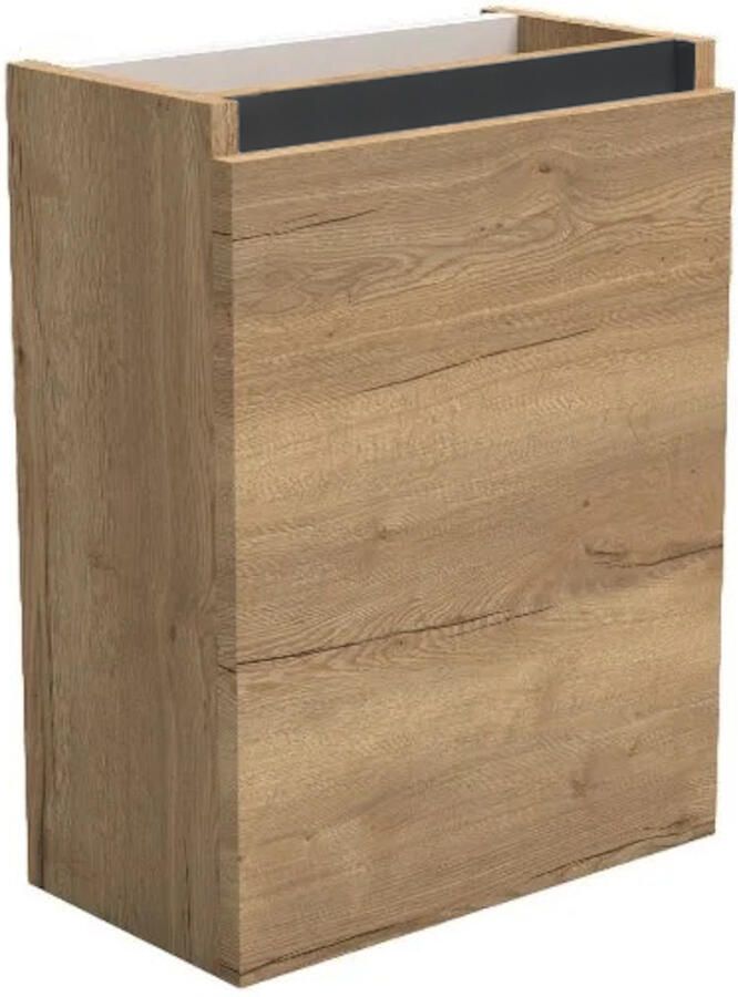 Sanilux Fonteinkast Trendline 52x40x22 cm Rechts Softclose Mat Zwart Natural Oak
