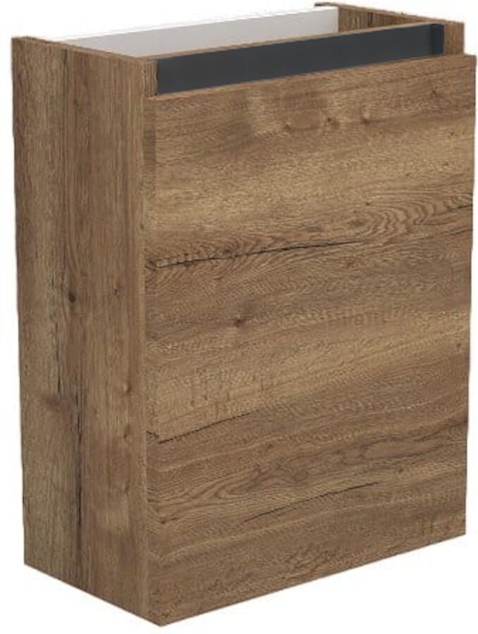 Sanilux Fonteinkast Trendline 52x40x22 cm Rechts Softclose Mat Zwart Tabak Oak