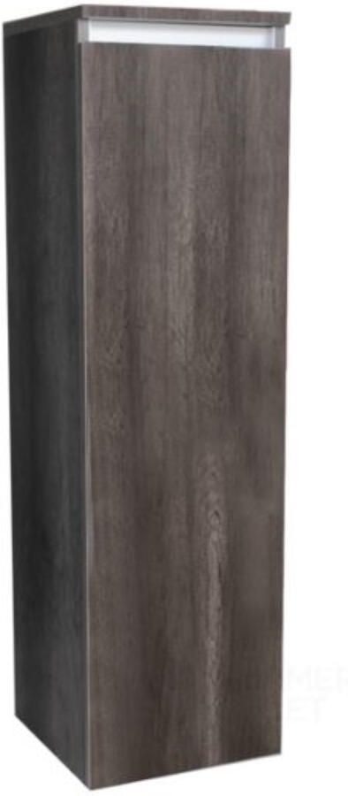 Sanilux Half Hoge Kolomkast Trendline met greeplijst aluminium 1200x350x350 mm Century Oak