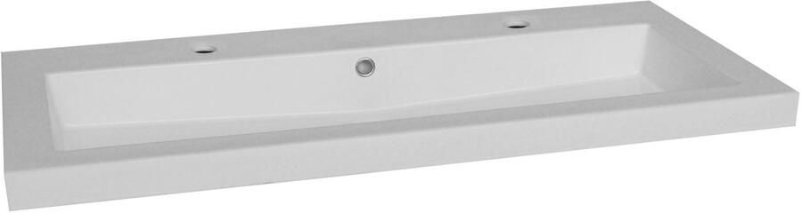 Sanilux Wastafel Solid Surface 100 cm 2 kraangaten