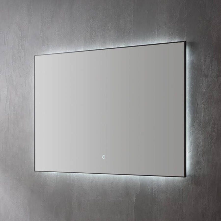 Sanilux Spiegel Daigi Decor Met Indirecte LED Verlichting 3 Kleur Instelbaar En Dimbaar 140 Mat Zwart