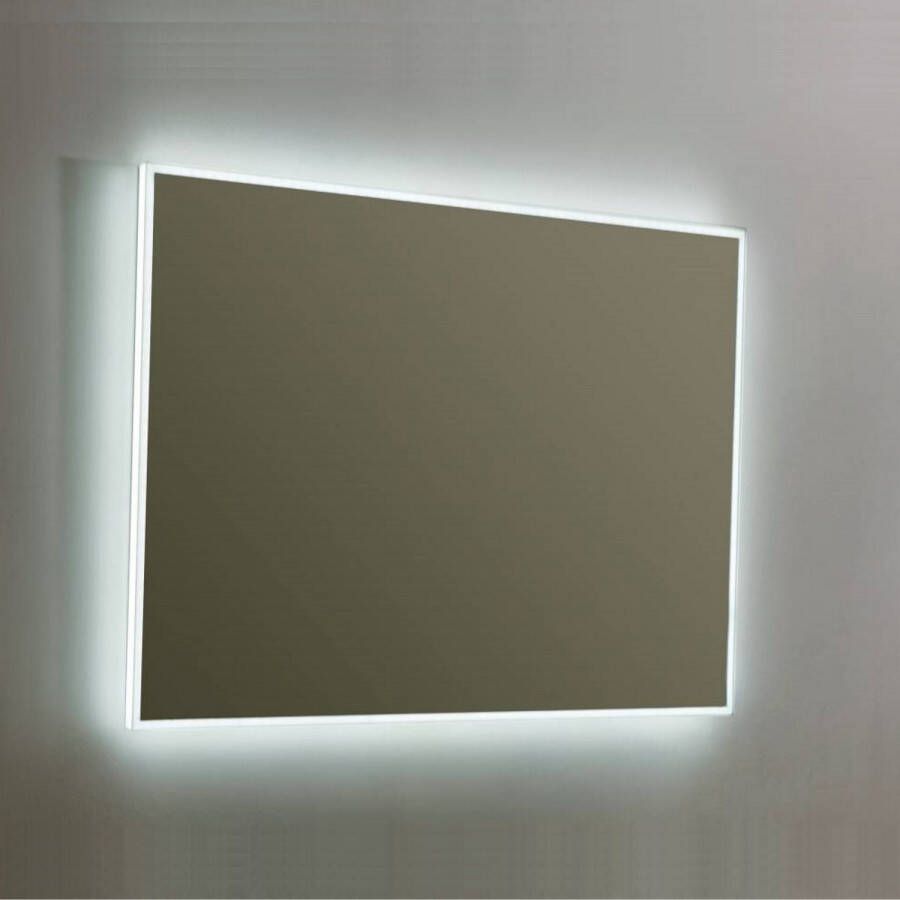 Sanilux Spiegel Mirror Infinity 80x70x4 1 cm Aluminium met LED Verlichting en Spiegelverwarming