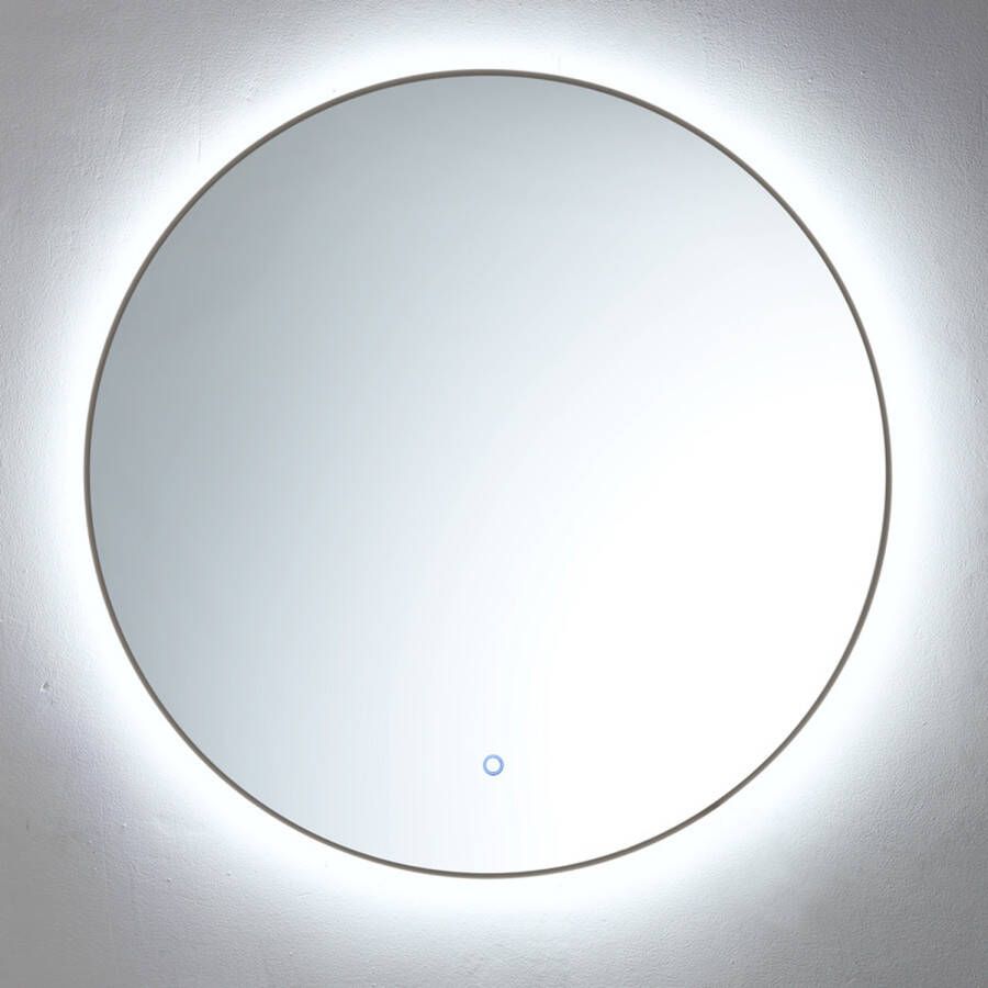 Sanilux Spiegel Rond Met LED Verlichting 3 Kleuren Instelbaar & Dimbaar 100 cm Gunmetal