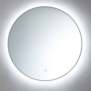 Sanilux Spiegel Rond Met LED Verlichting 3 Kleuren Instelbaar & Dimbaar 100 cm Met Spiegelverwarming Gunmetal