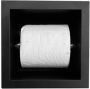 Sanilux Toiletrolhouder Inbouw Mat Zwart 13.5x13x12 cm - Thumbnail 1