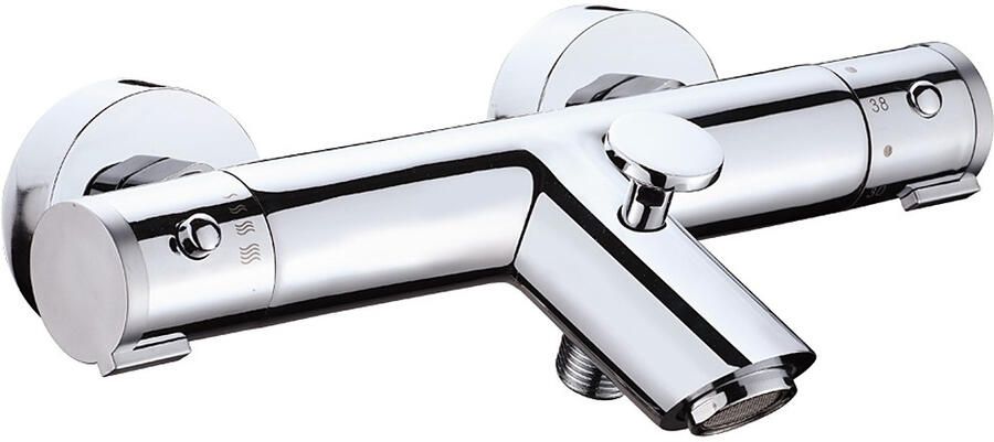 Sanimar Lugano Bad Douchethermostaat 27.2x14.6 cm Messing Chroom