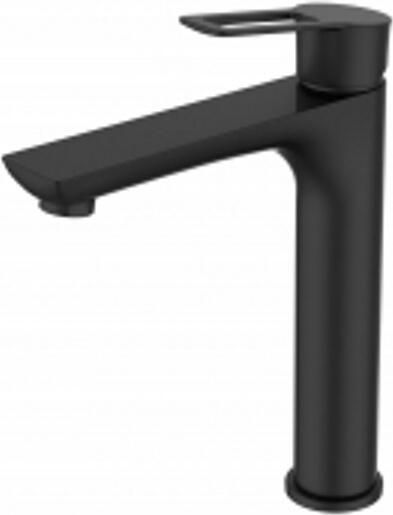 Sanimar Nero Lavabo Wastafelkraan Verhoogd 26x15.6 cm Messing Zwart