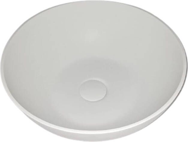 Sanimex Opbouw Wastafel Sardonyx Solid Surface Rond Wit