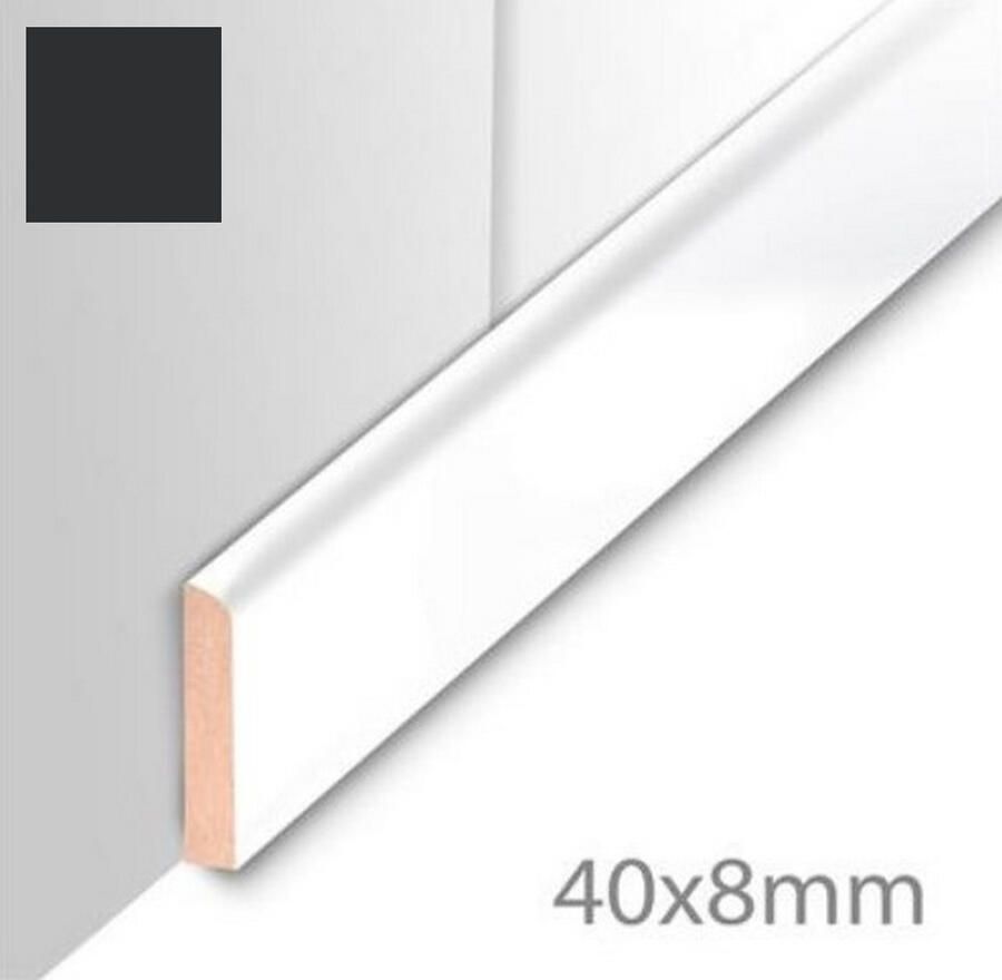 Sanimex Plafondplint MDF 260x4x0.8cm Mat Zwart