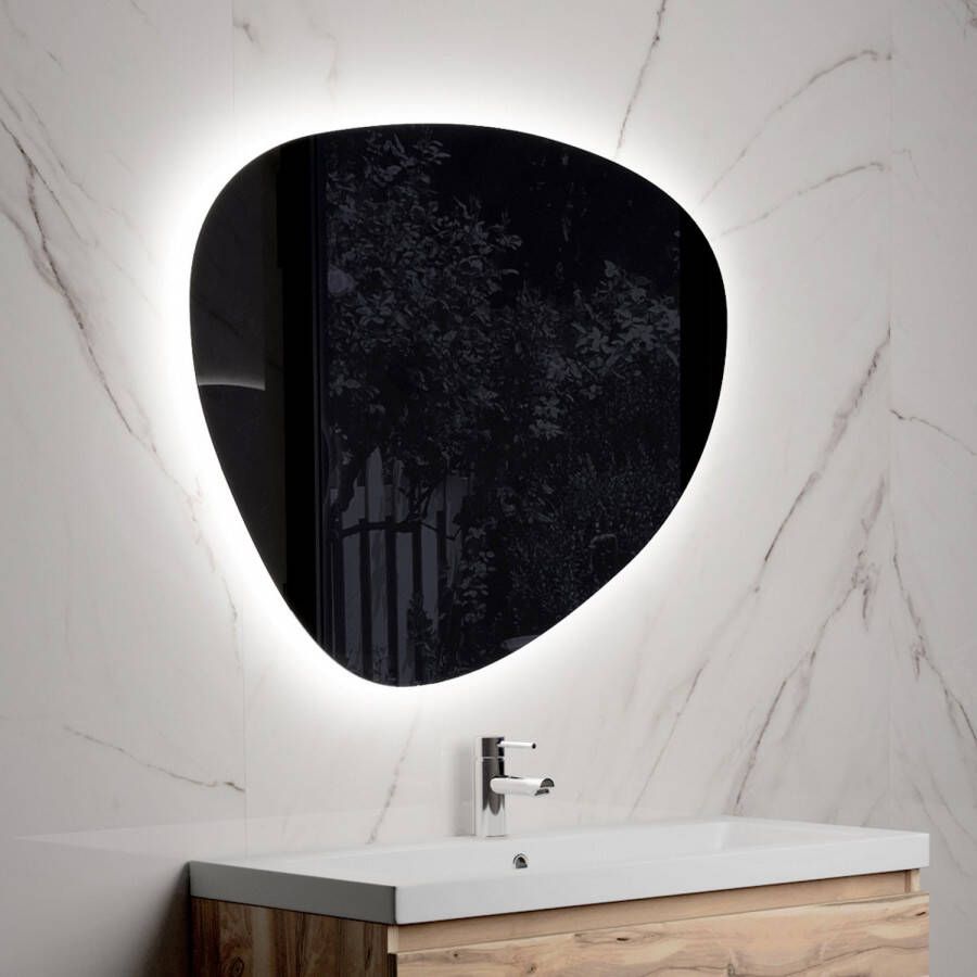BRAUER Organic Spiegel asymetrisch 100x80cm LED verlichting rondom dimbaar kleurfunctie afstandsbediening SP-ORG100