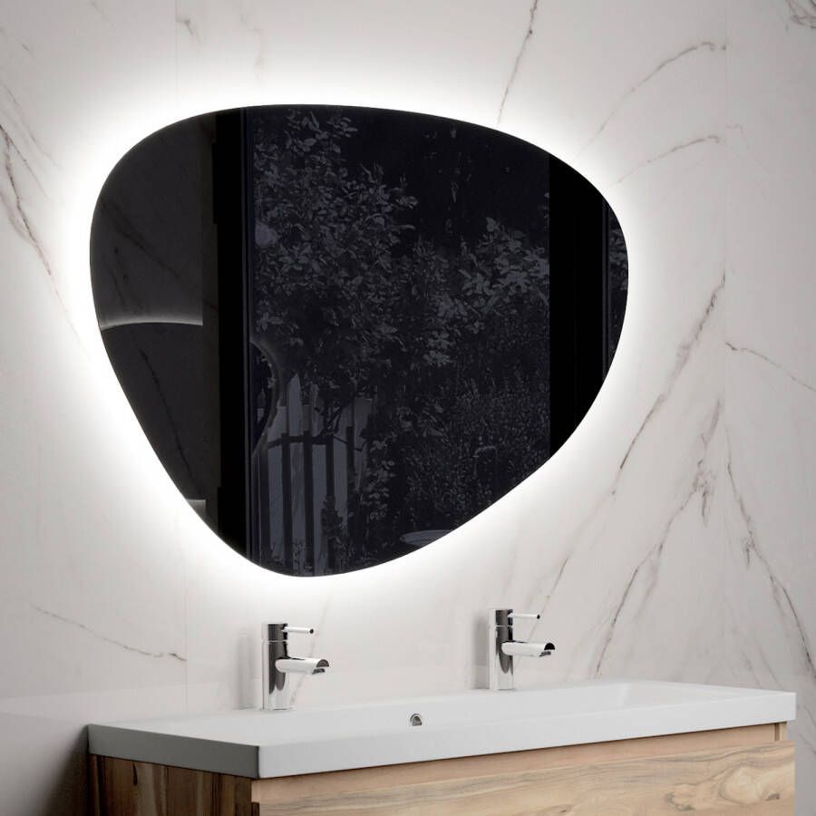 BRAUER Organic Spiegel asymetrisch 120x80cm LED verlichting rondom dimbaar kleurfunctie afstandsbediening SP-ORG120