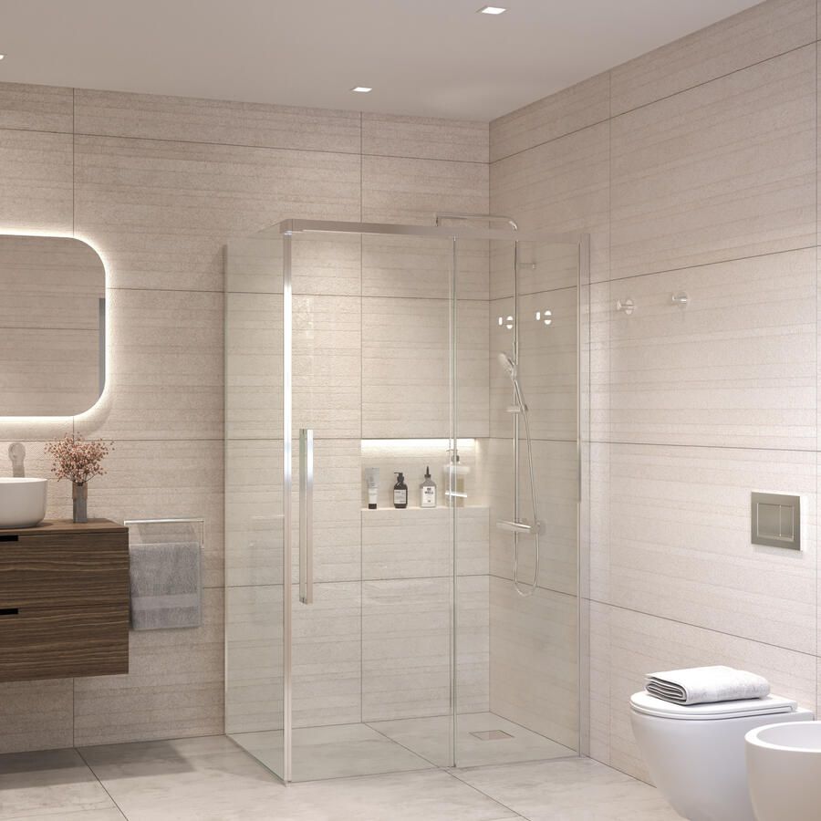 Sanivo Douchecabine Nova Soft Close Chroom Helder Glas (Alle Maten)