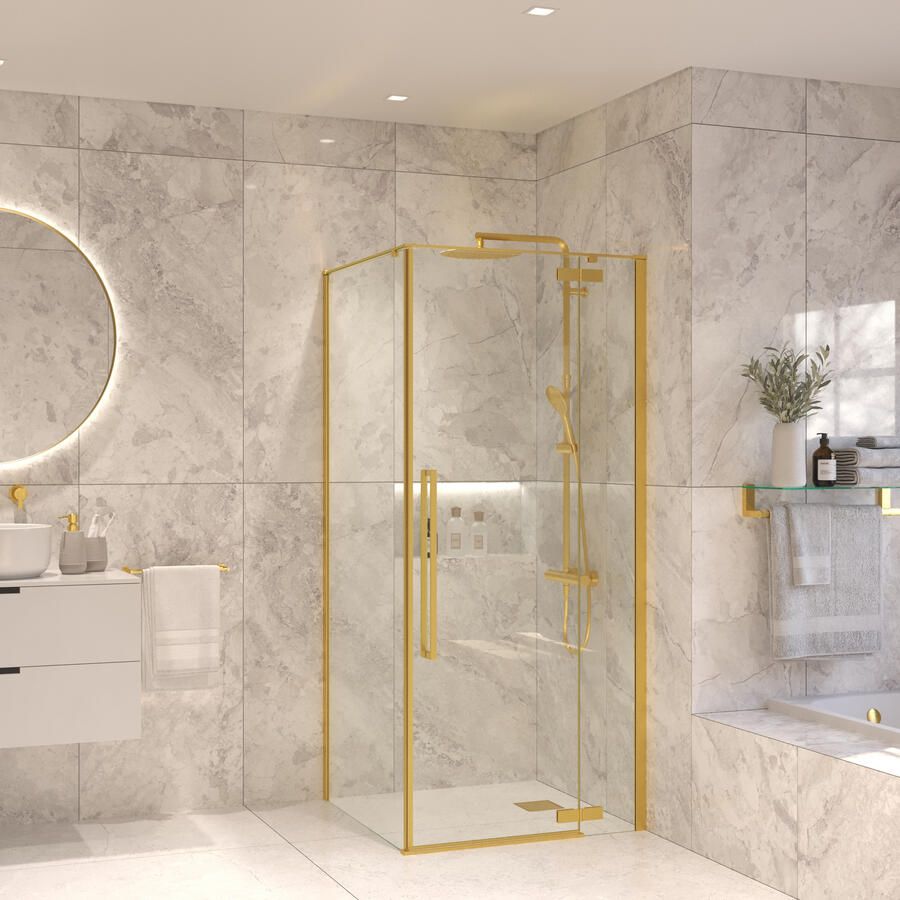 Boss & Wessing Regendoucheset BWS Sensa Cool Touch Thermostatisch 30 cm hoofddouche Geborsteld RVS - Foto 2