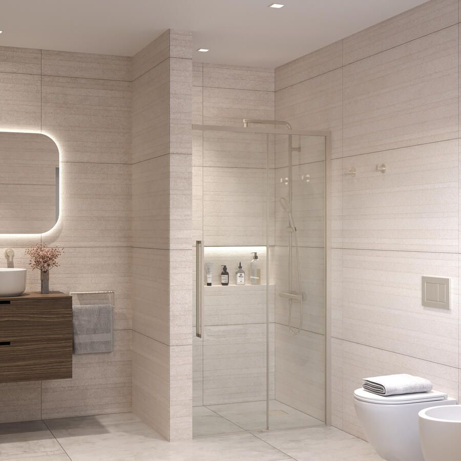 Aqua Vista Lokla Linea nisdeur 100x200cm incl. montageset geborsteld rvs R-MB-LC100-SCX