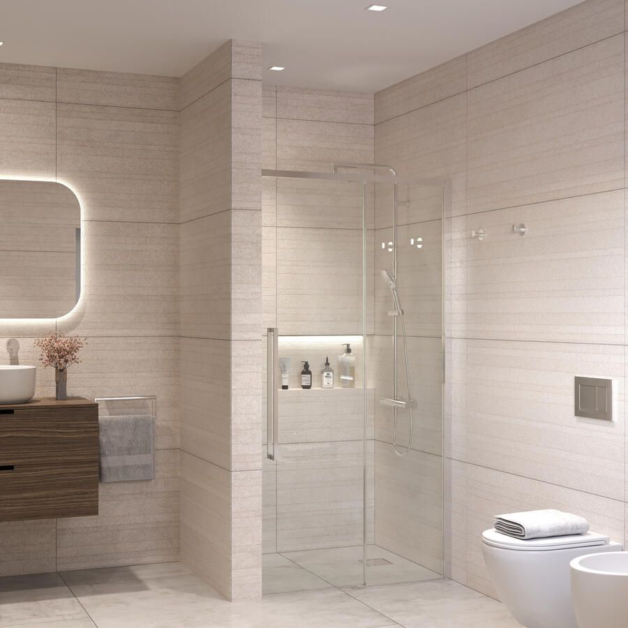 Sanivo Nisdeur Nova Soft Close 130x200 cm Chroom Helder Nano 8 mm