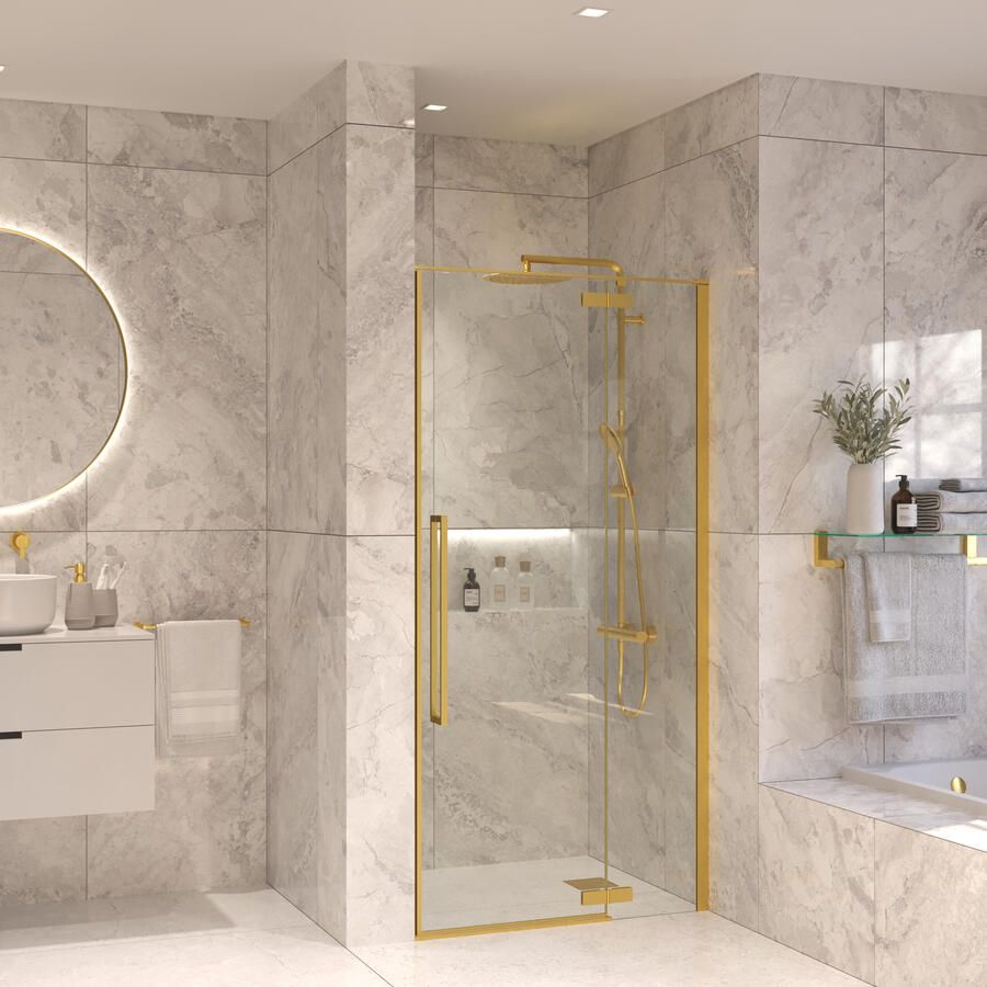 Sanivo Nisdeur Set Vigo 100x200 Geborsteld Messing Goud