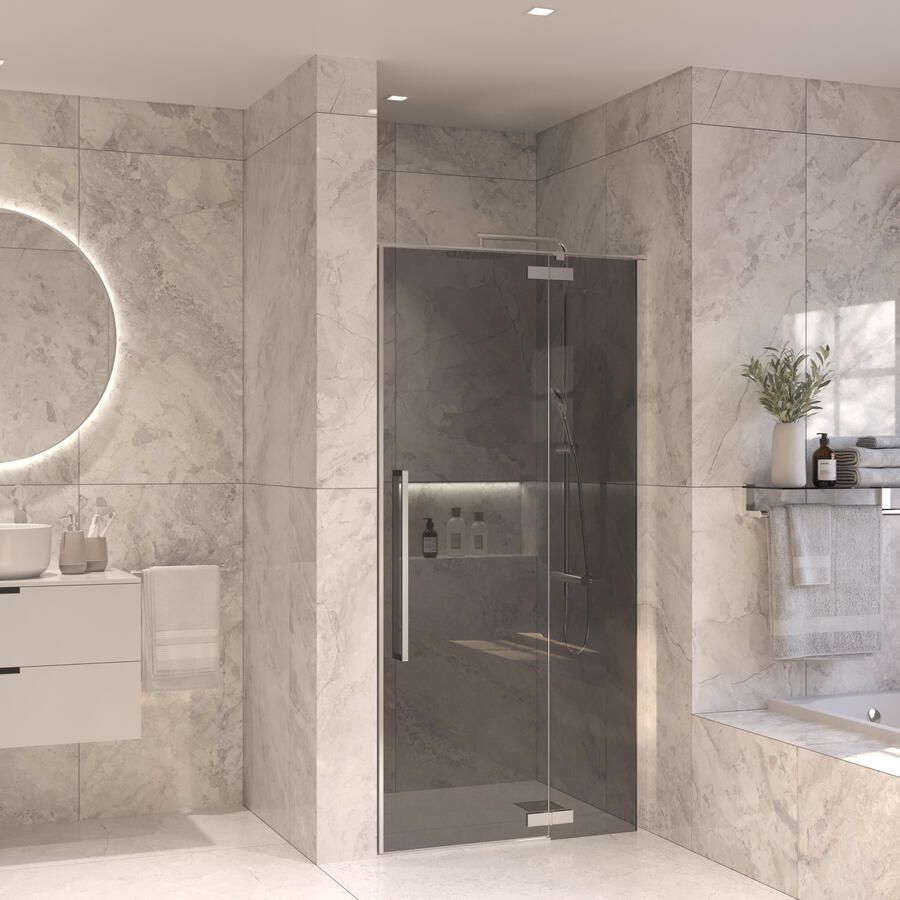 Sanivo Nisdeur Set Vigo Rookglas 100x200 Chroom