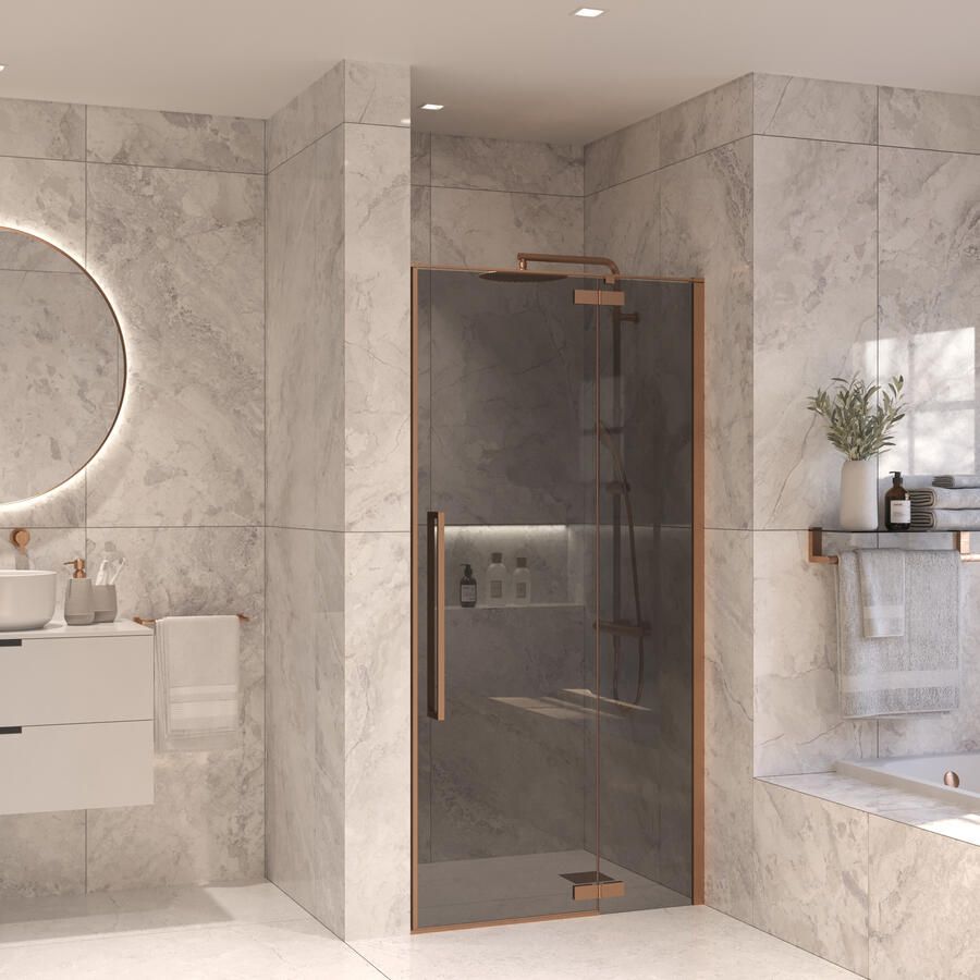 Sanivo Nisdeur Set Vigo Rookglas 80x200 Geborsteld Brons