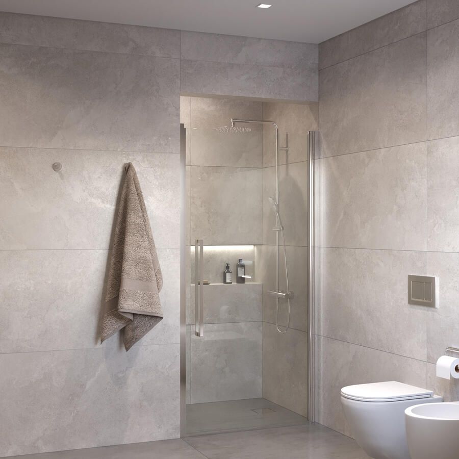 Sanivo Suno Nisdeur draaideur 100 cm Chroom Helder Glas 8 mm Nano