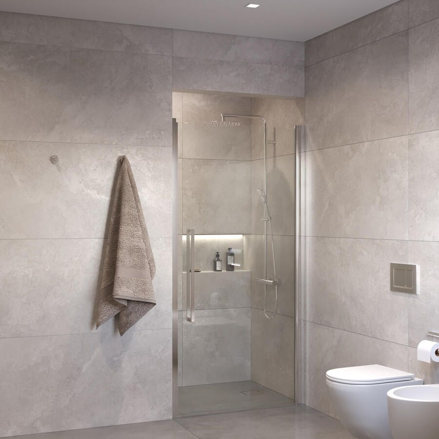 Sanivo Suno Nisdeur draaideur 70 cm Chroom Helder Glas 8 mm Nano