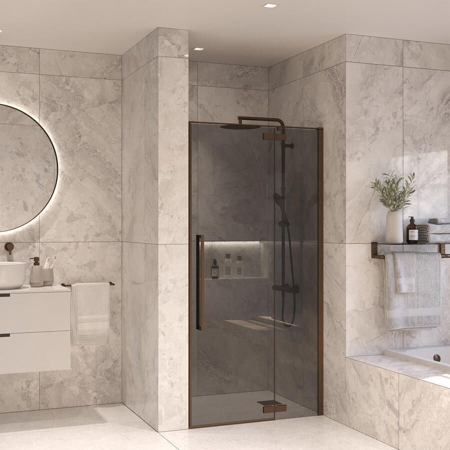 Sanivo Vigo Nisdeur Set Rookglas 90x200 cm Tuscany Bronze