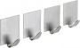Sapho 4PCS Handdoekhaken 4.4x4.4 cm Zelfklevend Geborsteld RVS - Thumbnail 1