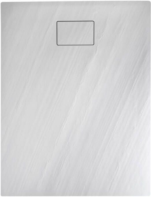 Sapho Acora Douchebak gegoten marmer 100x80x3 5cm rechthoek wit stenen décor