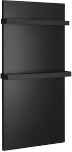 Sapho Elektrische Badkamerradiator Enis 600W 59x120 cm incl. Handdoekhouder IP44 Mat Zwart