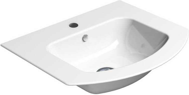 Sapho Gebogen Keramiek Wastafel Pura 52x44 cm Wit ExtraGlaze