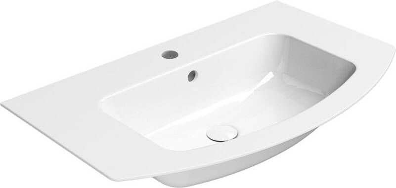 Sapho Gebogen Keramiek Wastafel Pura 82x49 cm Wit ExtraGlaze