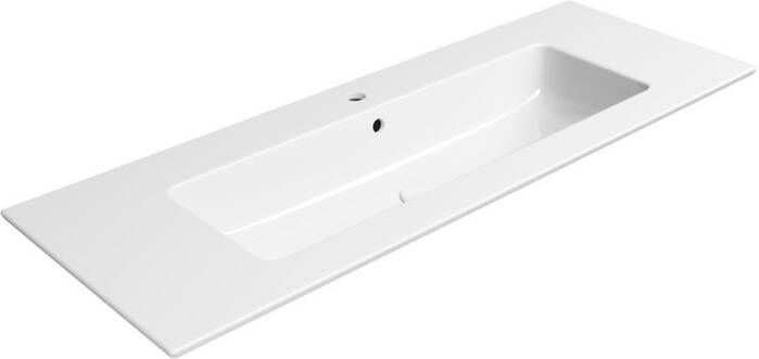 Sapho Keramiek Wastafel Pura 122x46 cm Wit ExtraGlaze
