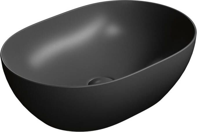 Sapho Keramische Opbouw Waskom Pura 50x35 Mat Zwart
