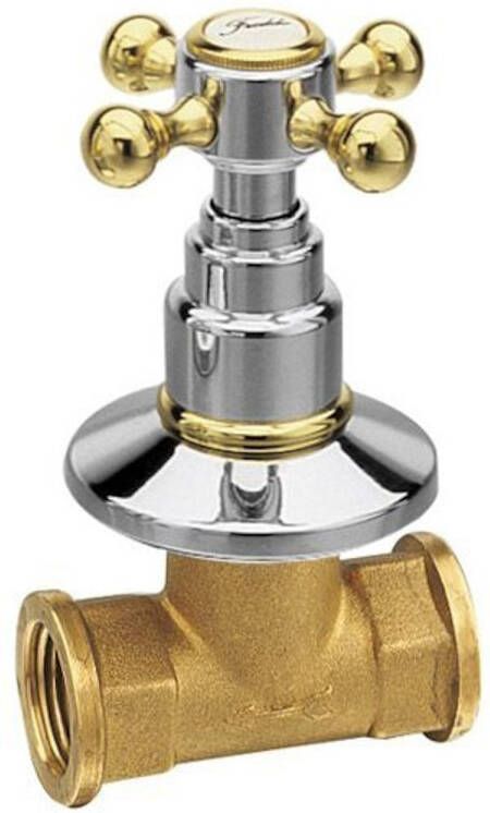 Sapho Kruisgreep Koud Water Antea 6x6 cm Chroom Goud