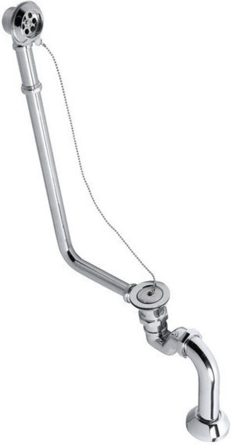 Sapho Badafvoer Charleston Inclusief Ketting Plug Sifon Chroom tbv Vrijstaand bad Retro