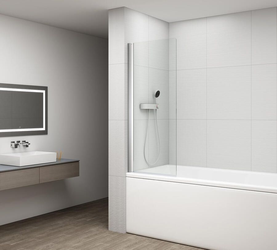 Sapho Badwand Draaibaar Rota 65 cm Zwart