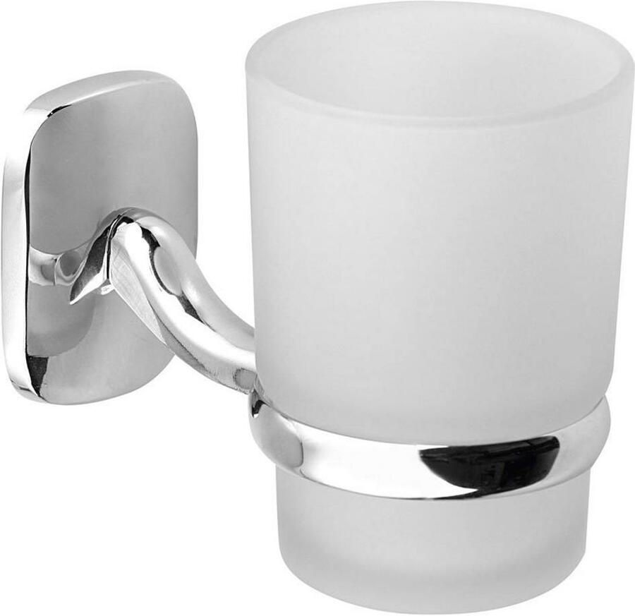 Sapho Bekerhouder Rumba Hangend Melkglas Chroom