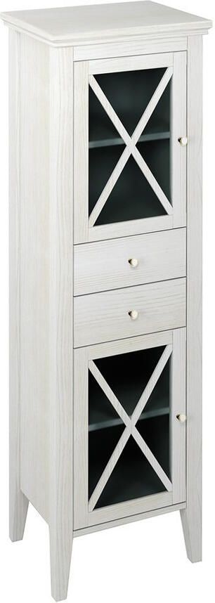 Sapho Hoge Badkamerkast Cross 49x170x39 cm Wit Hout Links