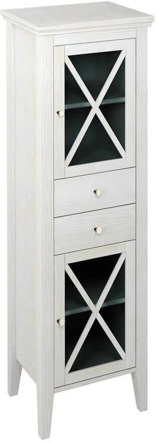 Sapho Hoge Badkamerkast Cross 49x170x39 cm Wit Hout Rechts