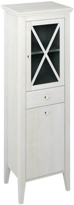 Sapho Hoge Badkamerkast met Wasmand Cross 49x170x39 cm Wit Hout Rechts