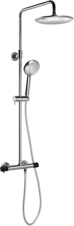 Sapho Regendouche met Thermostatische Mengkraan Solaris Chroom Mat Zwart