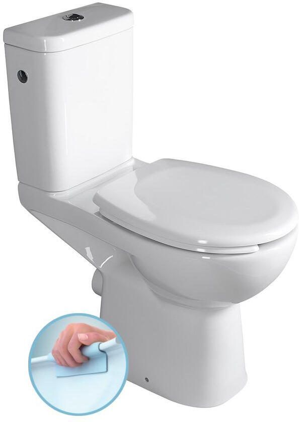 Sapho Toilet Handicap Combi-toilet Randloos P-uitgang 37.5x67.5x86.5cm Wit