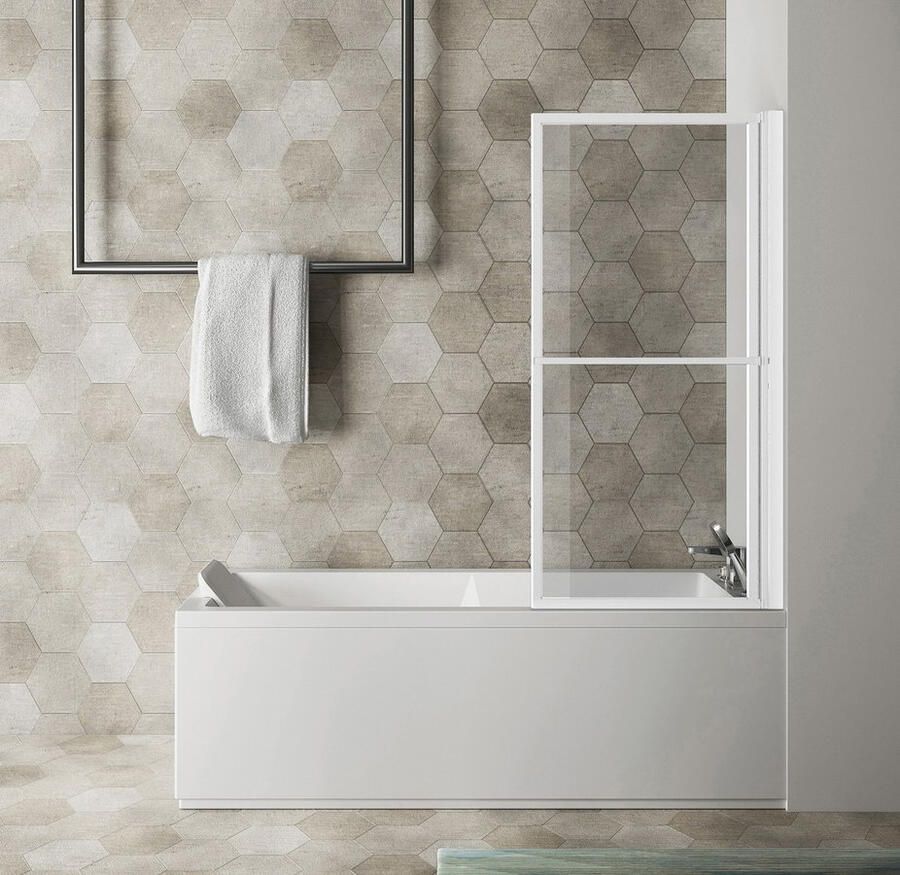 Sapho Vouwbare Badwand Kagera 71 cm Wit