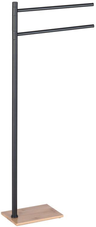 Sapho Vrijstaand Handdoekhouder Trilly Mat Zwart met Bamboe