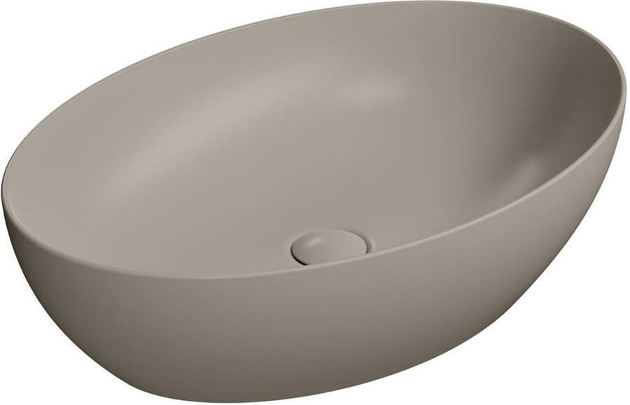 Sapho Waskom Pura Ovaal 60x42x16 cm Keramiek Mat Bruin