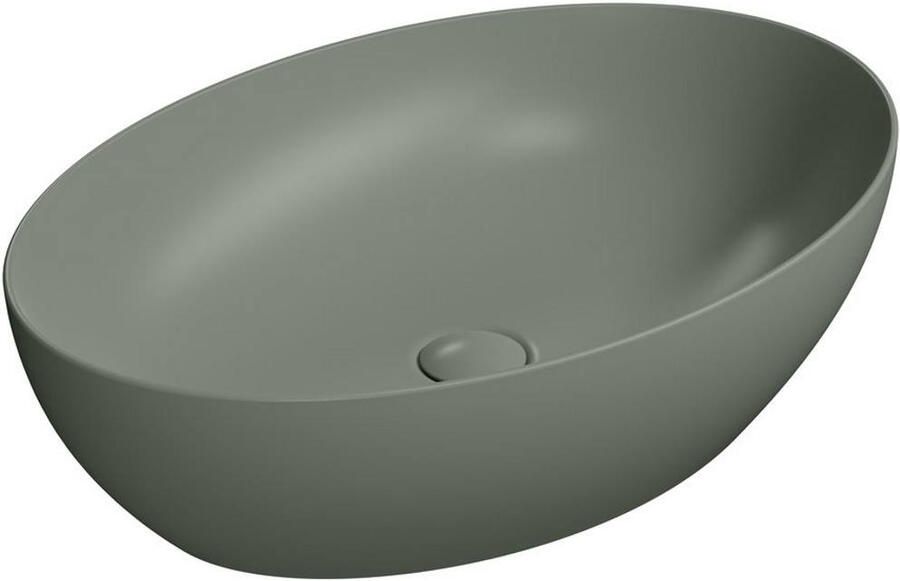 Sapho Waskom Pura Ovaal 60x42x16 cm Keramiek Mat Legergroen