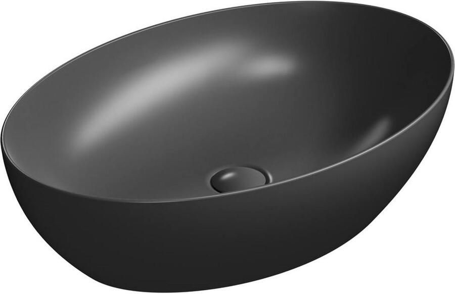 Sapho Waskom Pura Ovaal 60x42x16 cm Keramiek Mat Zwart