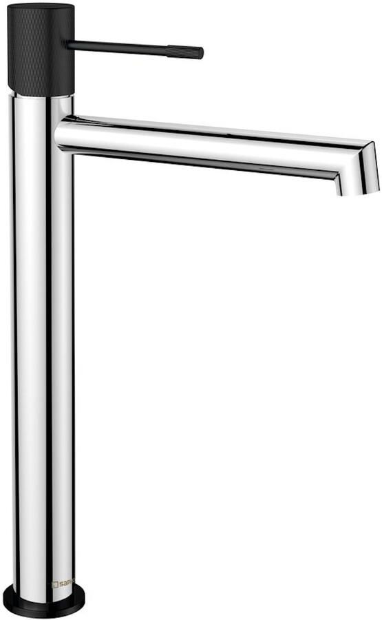 Sapho Wastafel Mengkraan Hoog Solaris Chroom Mat Zwart