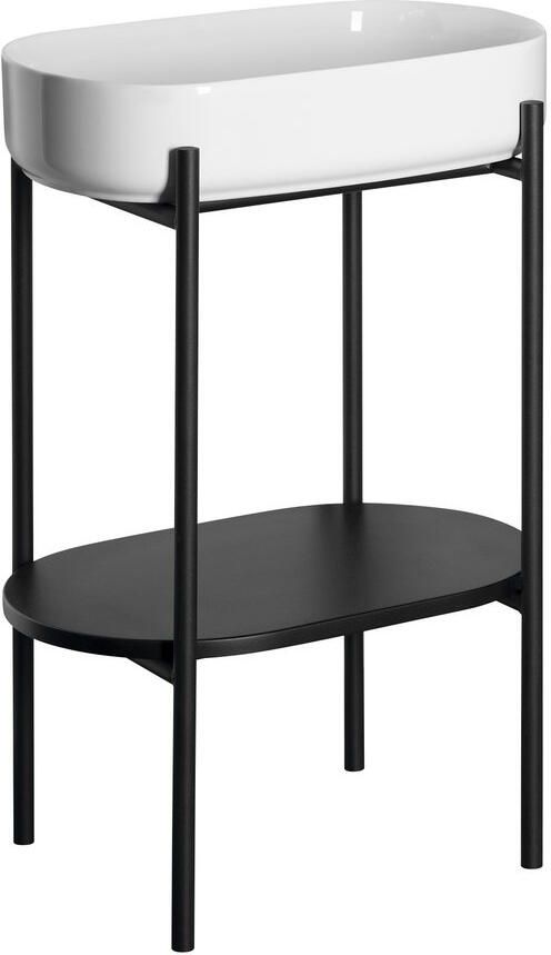 Sapho Wastafel met Onderplank Puno 55x86x36 cm Zwart